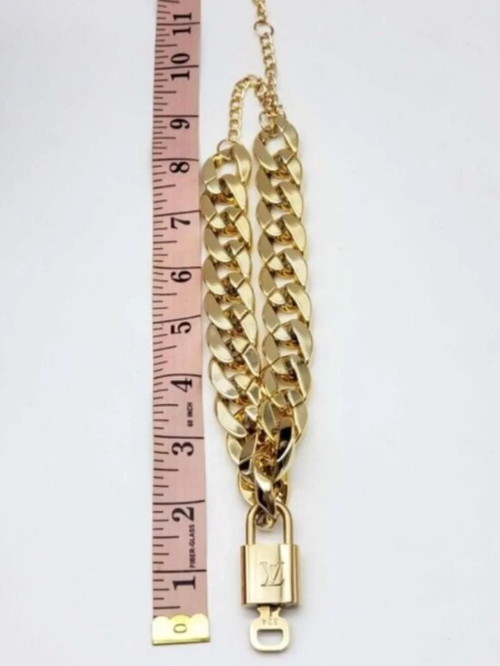 Authentic Louis Vuitton Lock & Key w/unbranded Gold Plated Chain Necklace